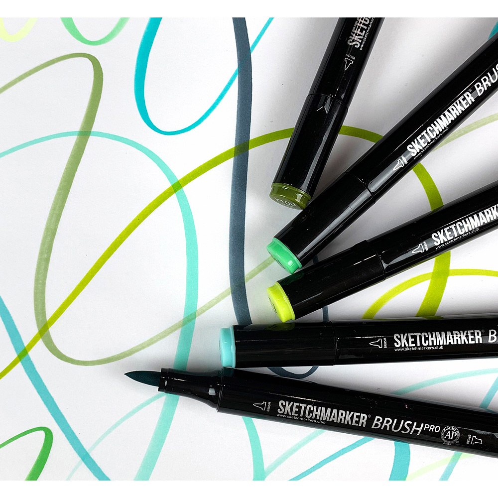 Маркер перманентный двусторонний "Sketchmarker Brush", R55 сахарная вата - 5