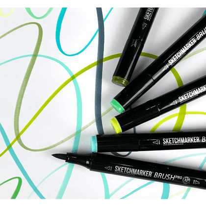 Маркер перманентный двусторонний "Sketchmarker Brush", BG54 мрамор - 5