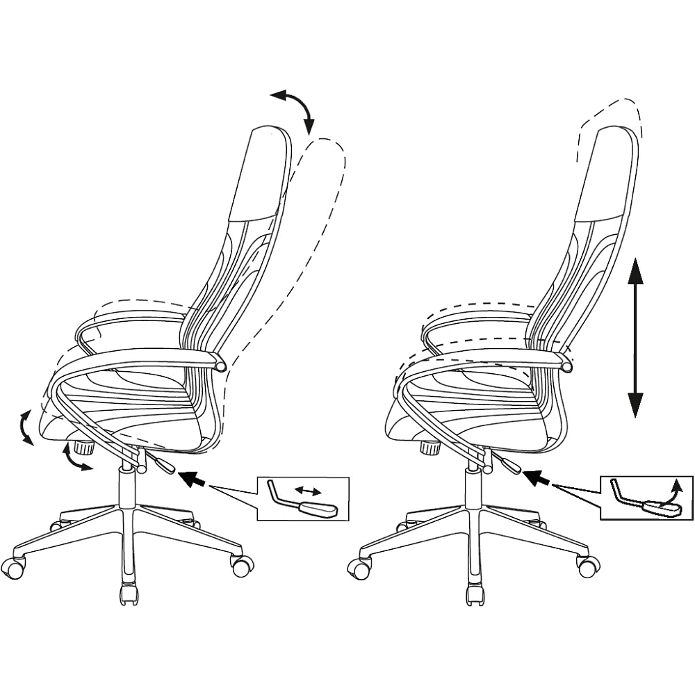 Кресло для руководителя Бюрократ CH-610 Fabric, серо-голубой - 6