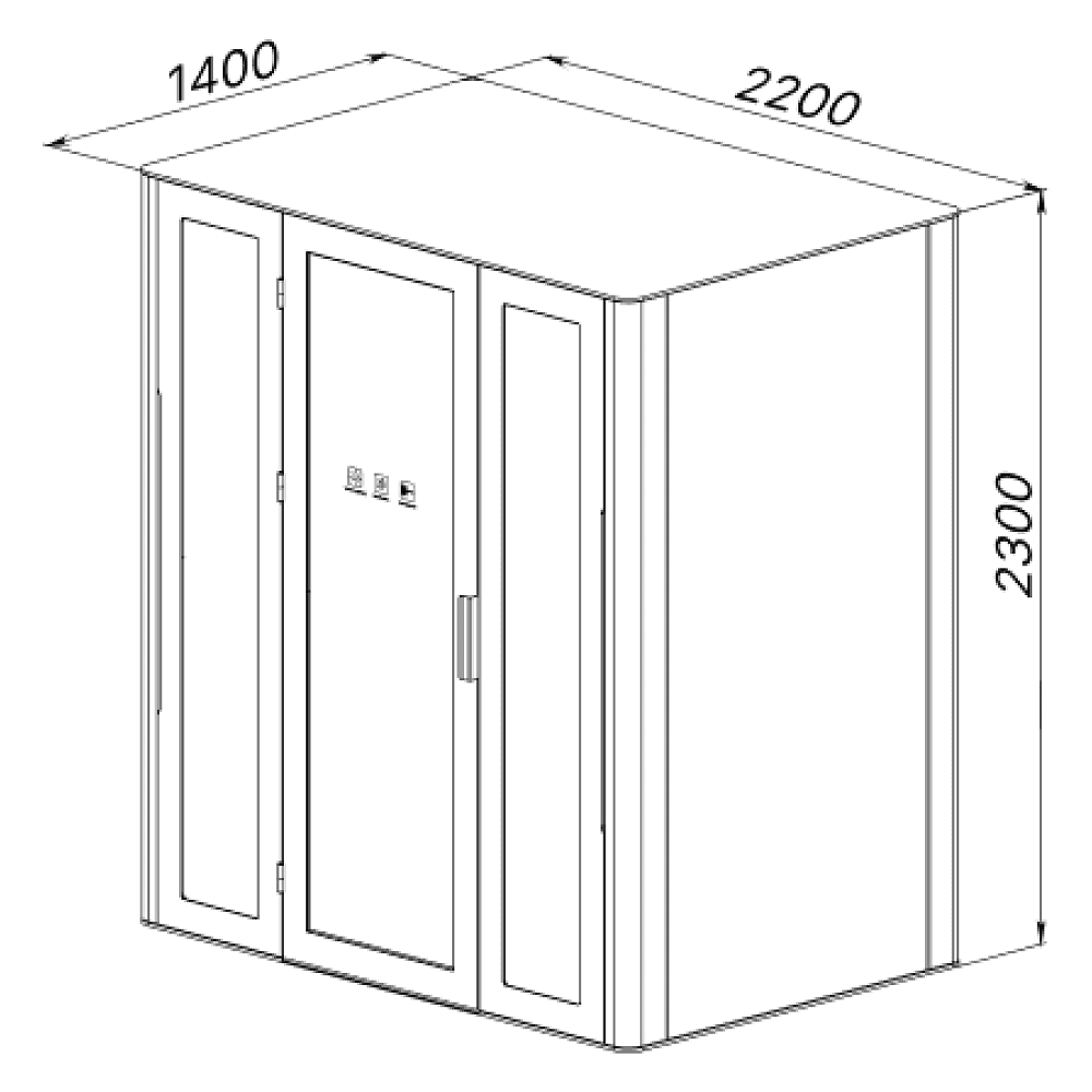 Кабина четырехместная Capsula QUADRO, глухая стенка, светлый войлок - 4