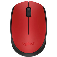 Мышь Logitech "Mouse M171", беспроводная, 1000 dpi, 3 кнопки, красный