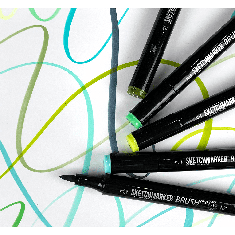 Маркер перманентный двусторонний "Sketchmarker Brush", CG4 прохладный серый 4 - 5