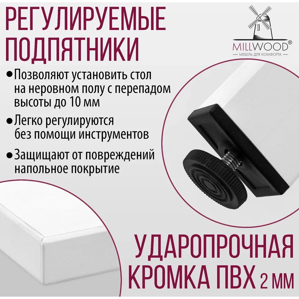 Стол Millwood Сеул, 1600х800 мм, белый - 6