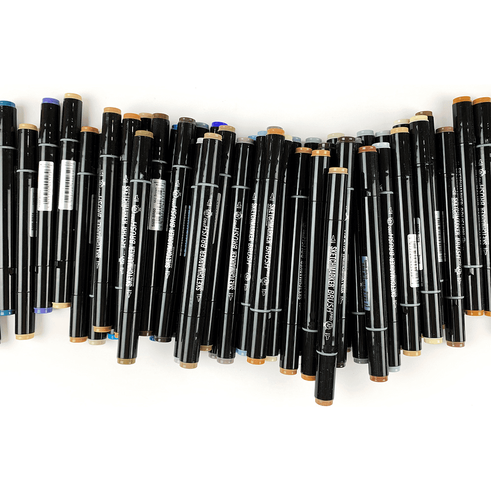 Маркер перманентный двусторонний "Sketchmarker Brush", BG90 дым - 4