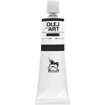 Краски масляные Renesans "Oils for art", 49 черная слоновая кость, 60 мл, туба