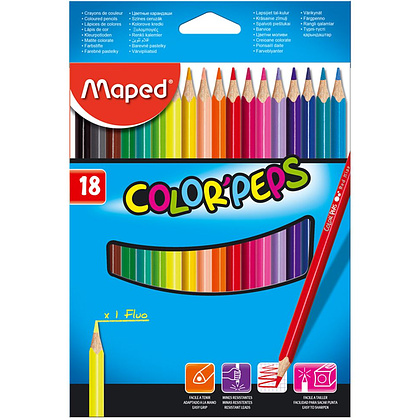 Цветные карандаши "Color Peps", 18 цветов, -30%