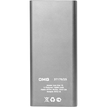 Внешний аккумулятор Power Bank "Iron line 10", 10000 mAh, металл, серебристый - 3