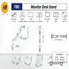 Кронштейн для монитора NB F80 (на один монитор), т.-серый - 3