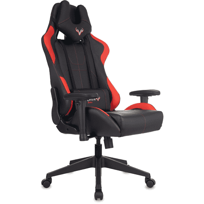 Кресло игровое Бюрократ Zombie VIKING 5 AERO Red Edition экокожа, черный, красный