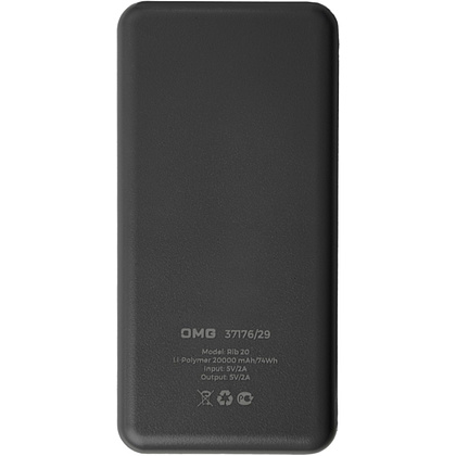 Внешний аккумулятор Power Bank "Rib 20", 20000 mAh, черный - 2