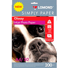 Фотобумага глянцевая для струйной печати "Lomond", A4, 50 листов, 200 г/м2