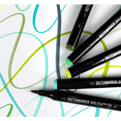 Маркер перманентный двусторонний "Sketchmarker Brush", V91 тусклый фиолетовый - 5