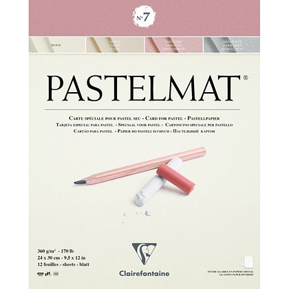 Блок бумаги для пастели "Pastelmat" №7, 24x30 см, 360 г/м2, 12 листов, 4 оттенка