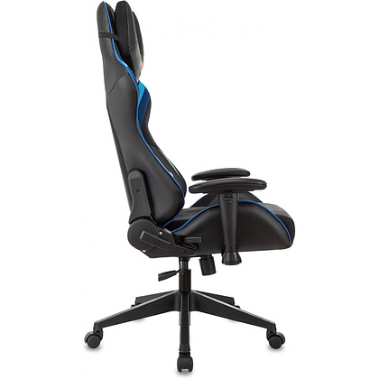 Кресло игровое Zombie VIKING 4 AERO, экокожа, ткань, пластик, черный, синий - 8