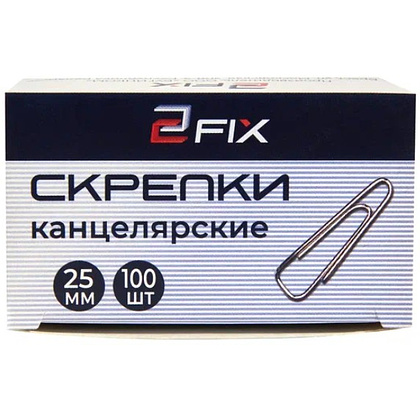 Скрепки "Бугинком 2Fix", металл, 100 шт, графитовый - 2