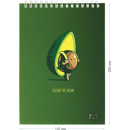 Блокнот "Avocadreams", A5, 60 листов, клетка, ассорти - 4