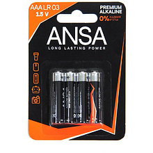 Батарейки алкалиновые ANSA "V LR03/BL-4 (AAA)",4 шт,  щелочные