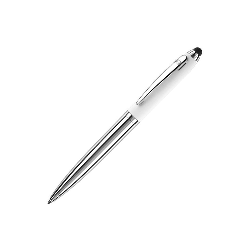 Ручка шариковая автоматическая "Senator Nautic Touch Pad Pen", 1.0 мм, белый, серебристый, стерж. синий