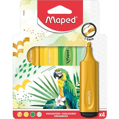 Набор маркеров текстовых Maped "Fluo Peps", 4 шт, ассорти - 3