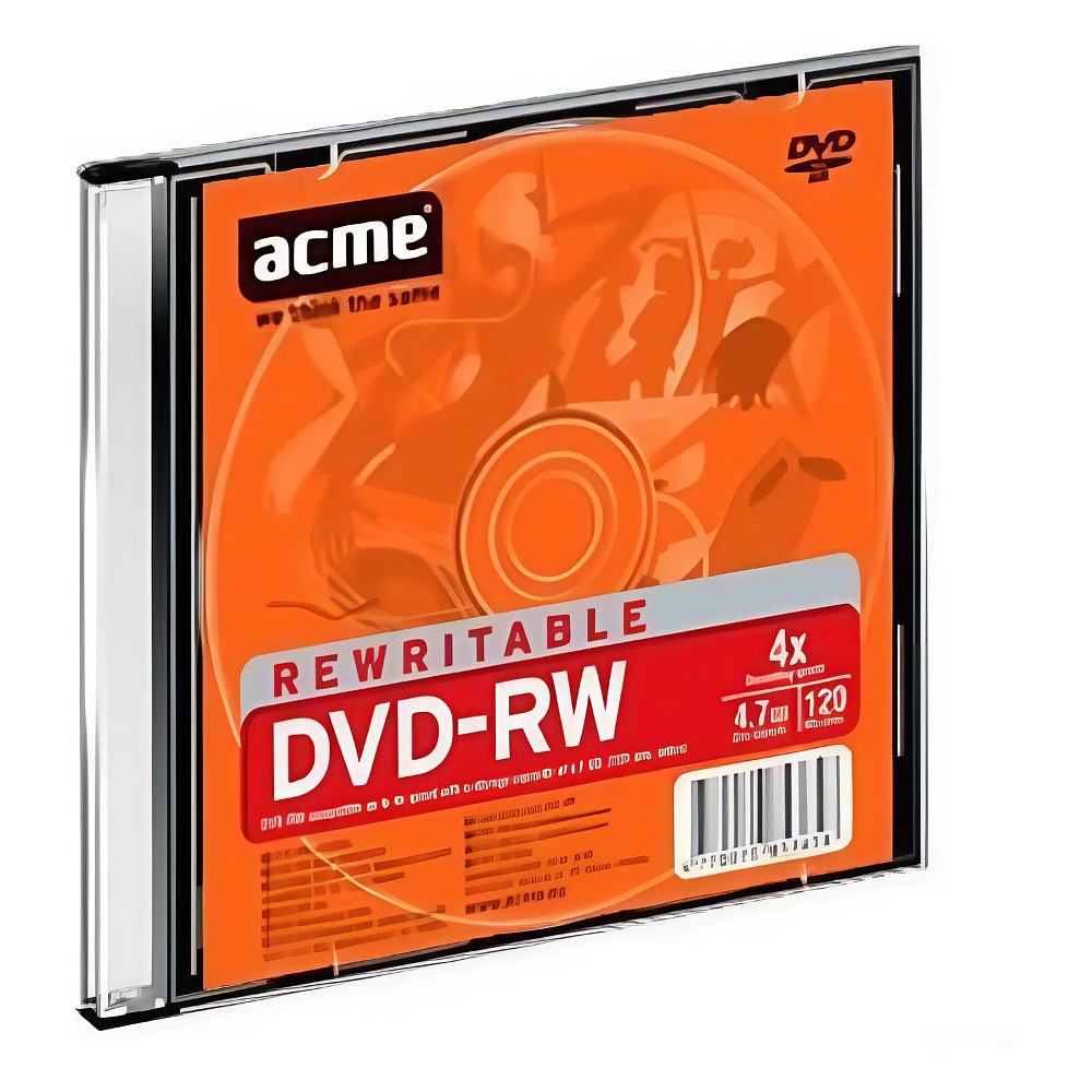 Диск, DVD+RW, 4.7 гб, тонкий футляр (slim case), 1 шт, -50%