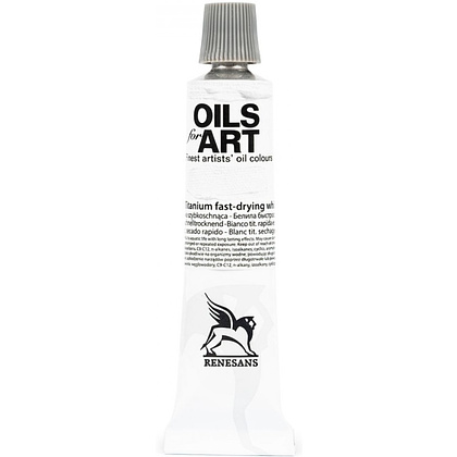 Краски масляные Renesans "Oils for art", 52 белила быстросохнущие, 20 мл, туба