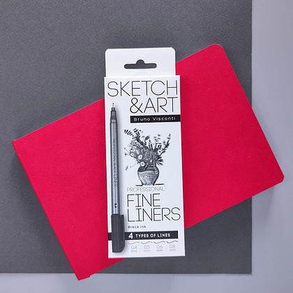 Набор ручек капиллярных "Professional Fine Liners", 4 штуки - 8