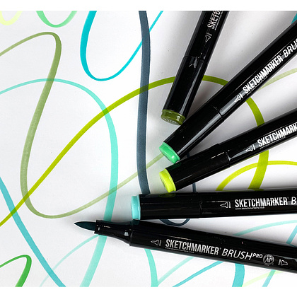 Маркер перманентный двусторонний "Sketchmarker Brush", BR30 бордо - 5