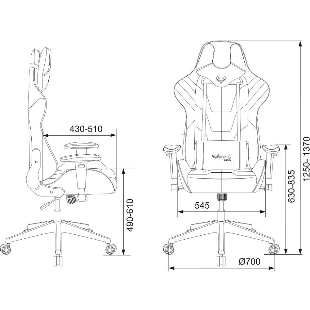 Кресло игровое Zombie VIKING 4 AERO, экокожа, ткань, пластик, черный, синий - 22