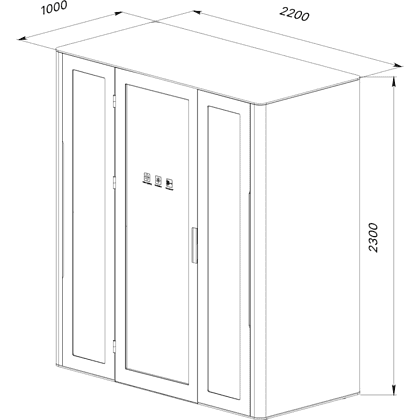 Кабина двухместная Capsula DUO NEW Comfort, глухая стенка, светлый войлок - 4