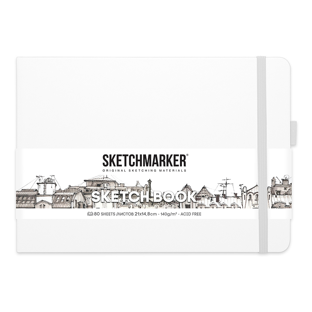 Скетчбук "Sketchmarker", 21x14.8 см, 140 г/м2, 80 листов, белый пейзаж