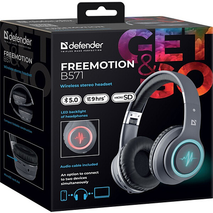 Наушники беспроводные Defender "FreeMotion B571", Bluetooth, серый - 7