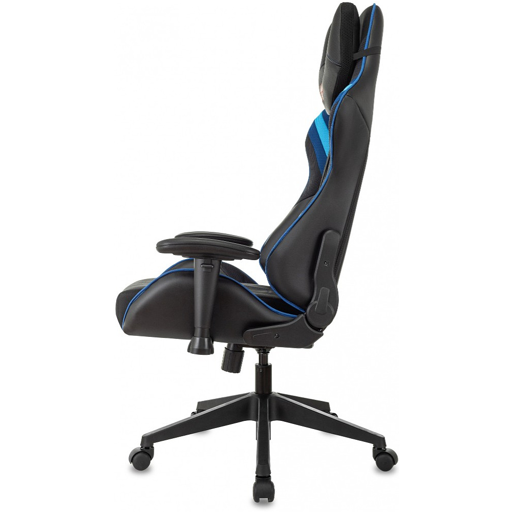 Кресло игровое Zombie VIKING 4 AERO, экокожа, ткань, пластик, черный, синий - 4