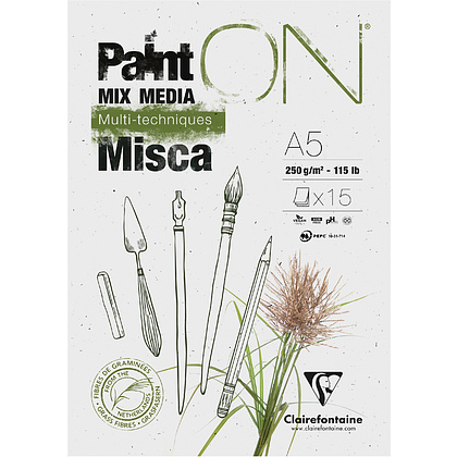 Блок-склейка "Paint`On" Misca, A5, 250г/м2, 15 листов