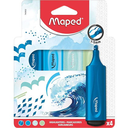 Набор маркеров текстовых Maped "Fluo Peps", 4 шт, ассорти - 2