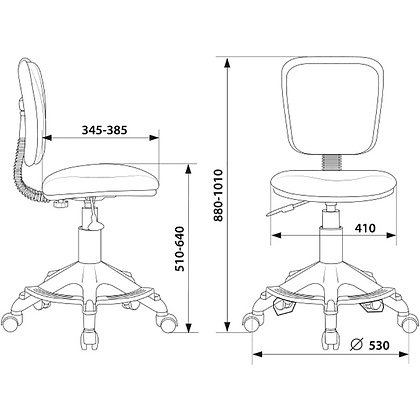 Кресло детское "Бюрократ CH-W204/F", ткань, пластик, голубой Sticks 06 - 6