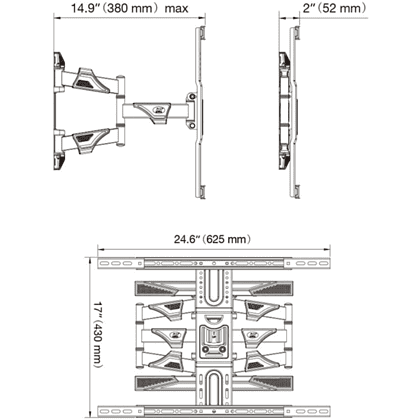 Кронштейн для телевизора NB P6, черный - 11