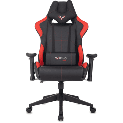 Кресло игровое Бюрократ Zombie VIKING 5 AERO Red Edition экокожа, черный, красный