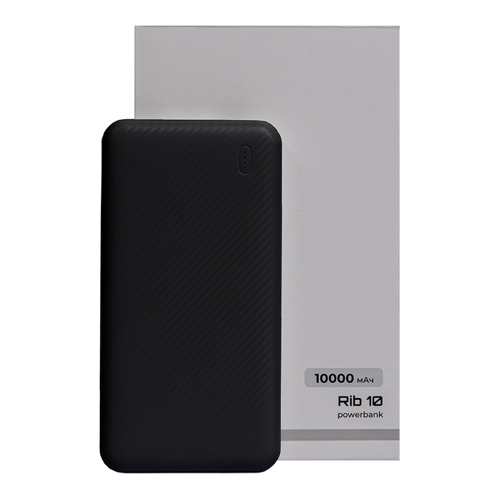 Внешний аккумулятор Power Bank "Rib 10", 10000 mAh, черный - 4