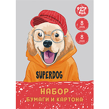 Набор картона и цветной бумаги "Superdog"