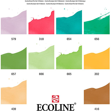 Набор акварельных маркеров "Ecoline", 10 шт., ботаника - 2