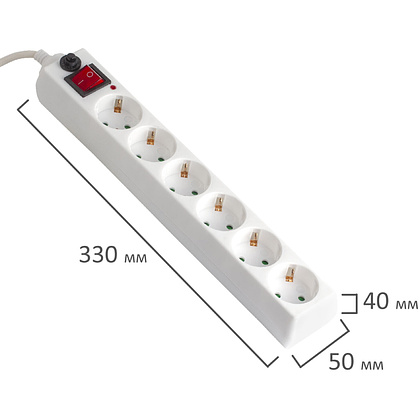 Сетевой фильтр Sonnen U-363, 6 розеток, 3 м, белый - 2