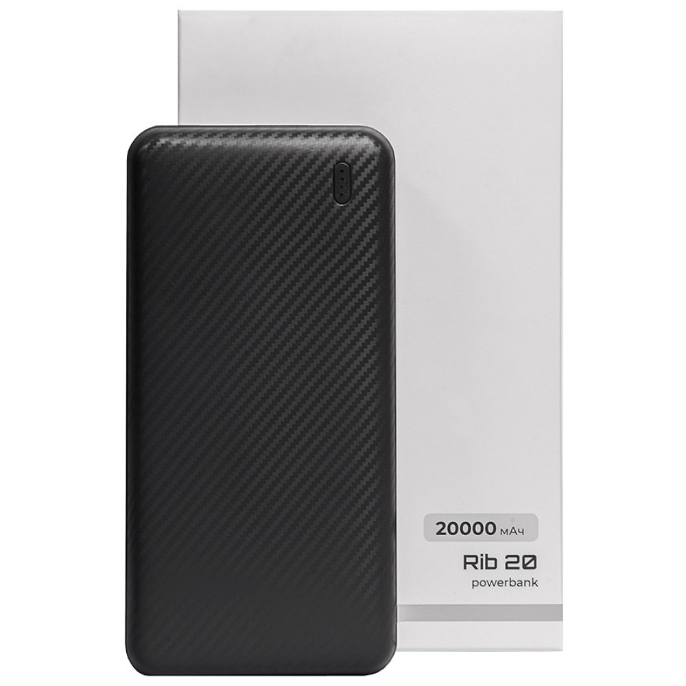 Внешний аккумулятор Power Bank "Rib 20", 20000 mAh, черный - 5