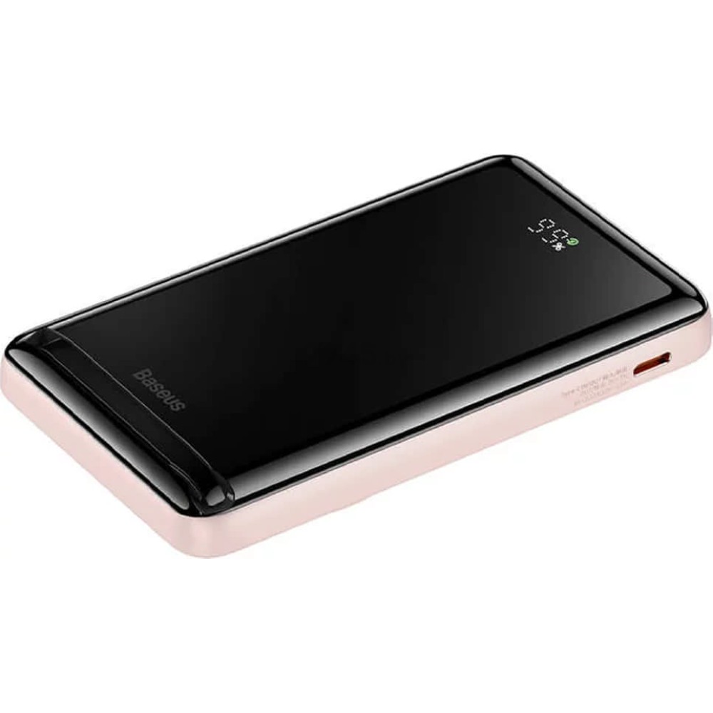 Внешний аккумулятор Baseus "Magnetic Bracket Wireless Fast Charge Power Bank Overseas Edit", 10000 mAh, розовый - 3