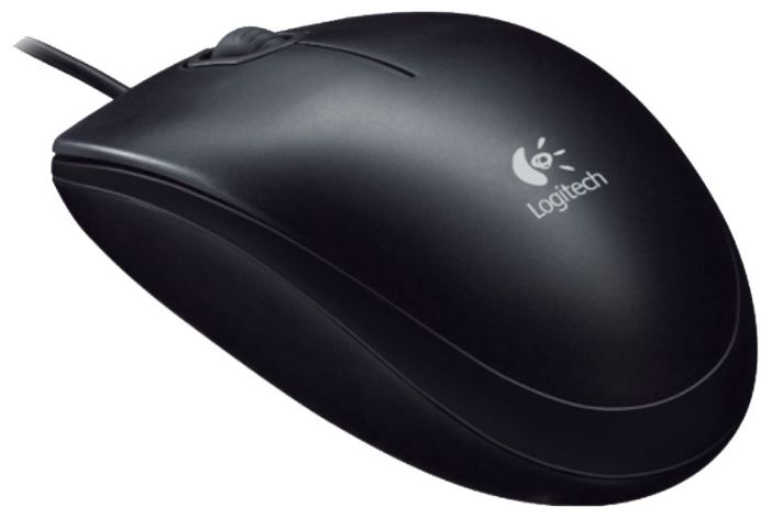 Мышь Logitech "Mouse B100", проводная, 800 dpi, 3 кнопки, черный